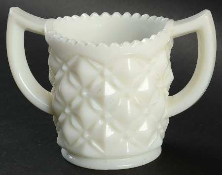 Diamond Block Milk Glass by Imperial Glass-Ohio