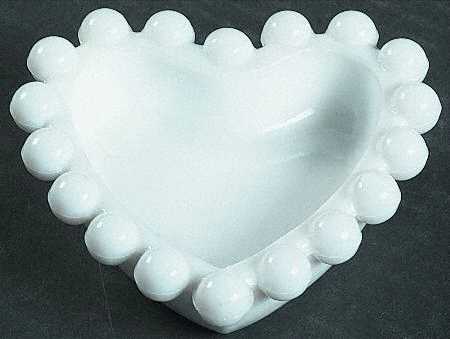 Candlewick Milk Glass Mint Heart