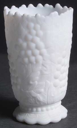 Vintage Grape Milk Glass Doeskin 6" Flower Vase