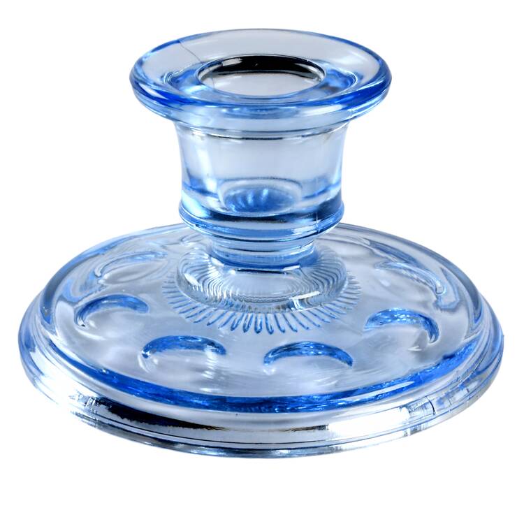 Old English Blue Single Light Candlestick