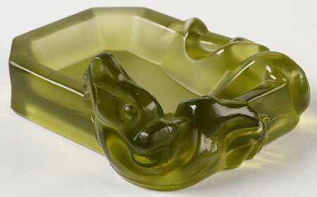 Cathay Green Frosted Ashtray Wu Ling