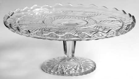 Horsemint Clear Footed Cake Plate