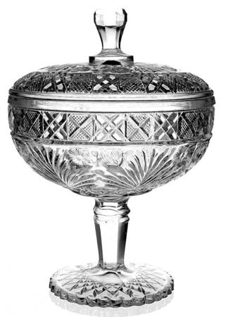 Horsemint Clear 9" Compote & Lid