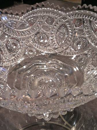 Long Hobstar Clear Punch Bowl