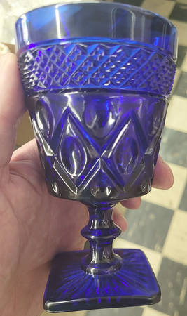 Cape Cod Blue (Ultra) Water Goblet with Wafer Stem