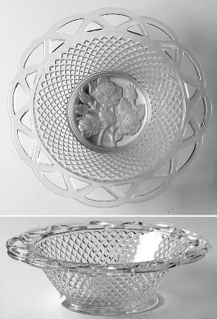 Laced Edge Floral Frosted Clear by Imperial Glass-Ohio