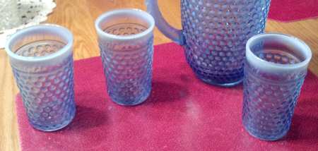 Early American Hobnail Blue Opale Flat Tumbler