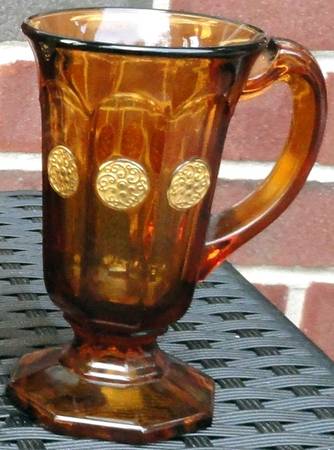 Antique Buttons Amber Handled Vase
