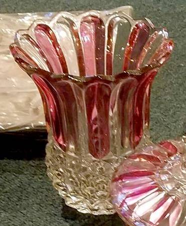 Lotus Blossom Ruby Flashed Flower Vase