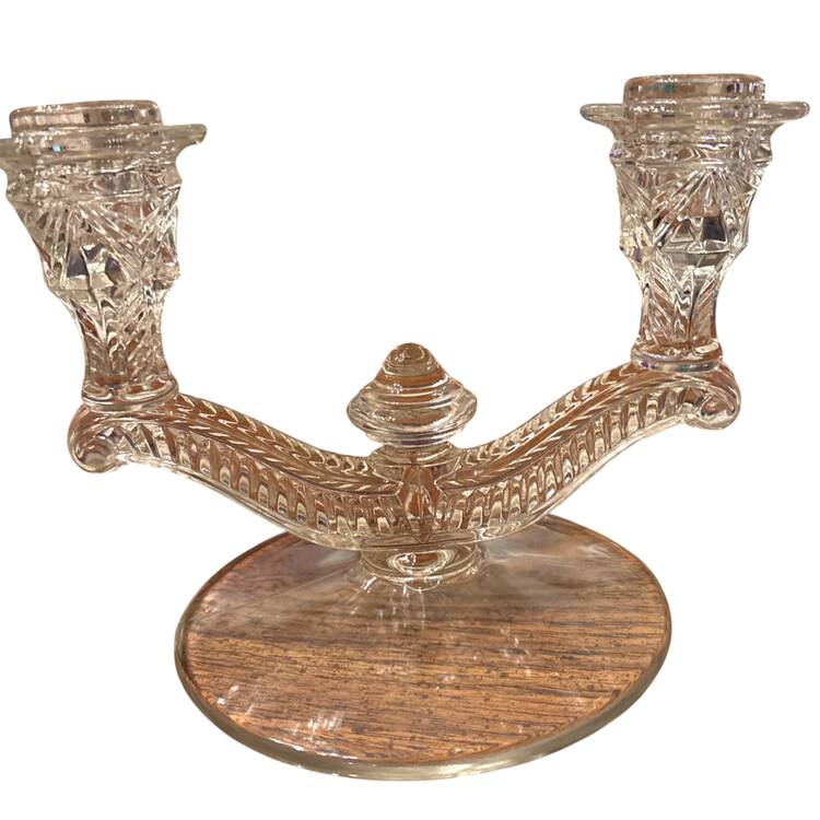 303 Clear Double Light Candlestick