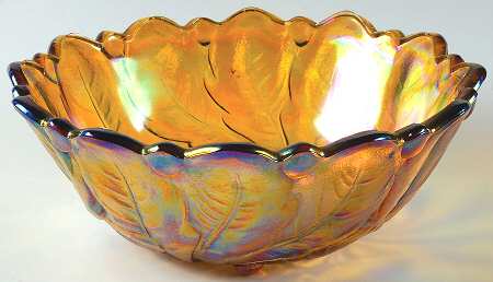 Wild Rose Amber Carnival 9" Round Bowl