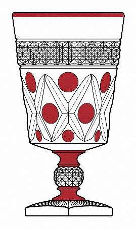 Cape Cod Ruby Flash (Band and Dots) by Imperial Glass-Ohio