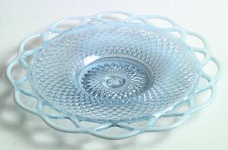 Laced Edge Blue Opalescent (Genie) by Imperial Glass-Ohio