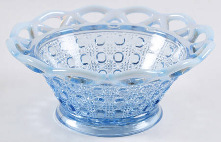 Laced Edge Blue Opalescent (Sugar Cane) 5" Nappy