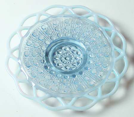Laced Edge Blue Opalescent (Sugar Cane) by Imperial Glass-Ohio