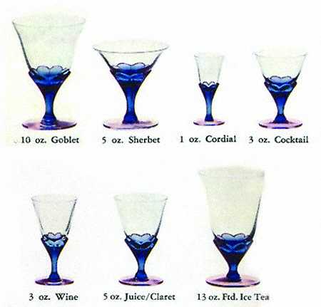 Blossom Blue Wine Glass