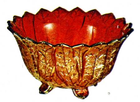 Everglade Sunset Ruby 8" 4-Toed Footed Bowl
