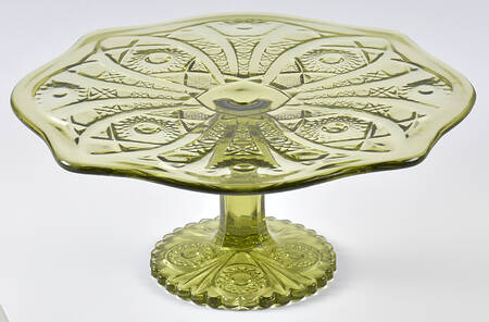 Daisy and Button Green (Verde) Round Cake Stand
