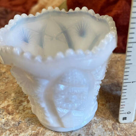 Daisy and Button Milk Glass Toothpick Holder