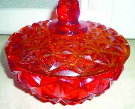 Monticello Orange Candy Dish & Lid