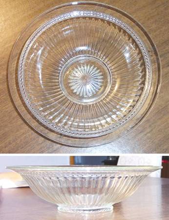 Optic and Buttons Clear Flared Bowl