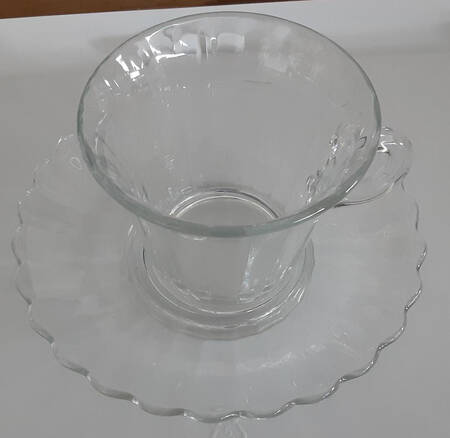 Pillar Flute Clear Cup & Saucer Set