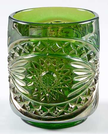 Hobstar Green Carnival Candy Jar No Lid