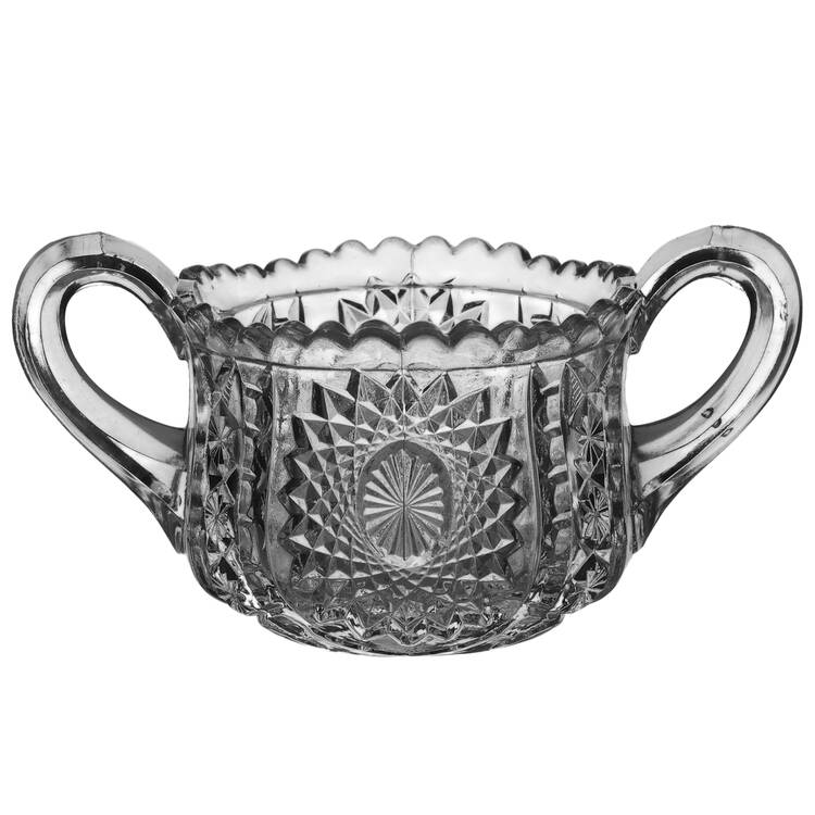 Oval Star Clear Child's Sugar Bowl No Lid by Indiana Glass