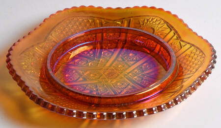 Heirloom Sunset Carnival Round Butter Dish No Lid