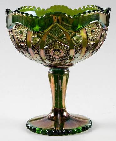 Daisy and Button Green Carnival Round Compote (Height X Width)