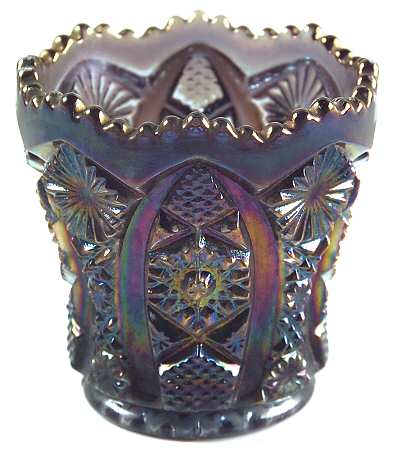 Daisy and Button Amethyst Carnival Toothpick Holder