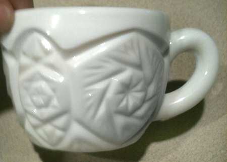 Whirling Star Milk Glass Punch Cup