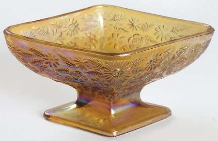 Pineapple Diamond and Floral Amber Carnival by Indiana Glass