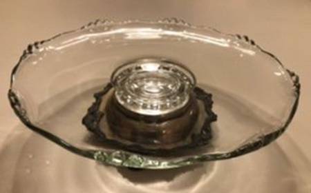 493 Clear 12" Diameter Cake Stand w/Silverplate Pedestal