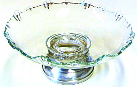 493 Clear 12" Cupped Bowl W/Sterling Base