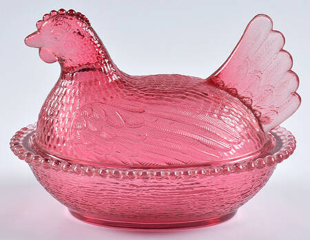 Indiana Animals & Figurines Cranberry Flash Hen on Nest