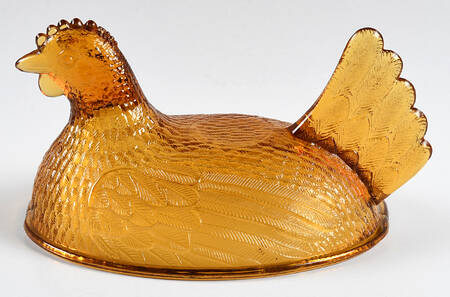 Indiana Animals & Figurines Amber Hen on Nest Lid Only