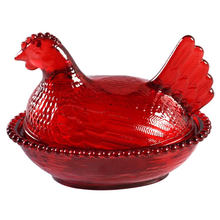 Indiana Animals & Figurines Ruby Flash Hen on Nest