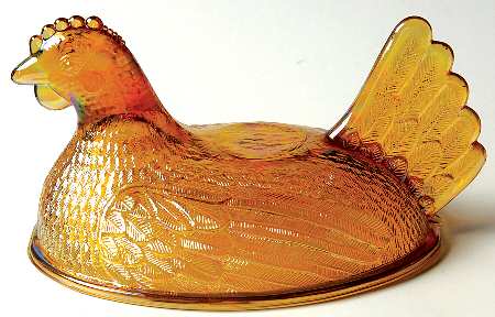 Indiana Animals & Figurines Gold Carvnival Hen on Nest,Lid Only