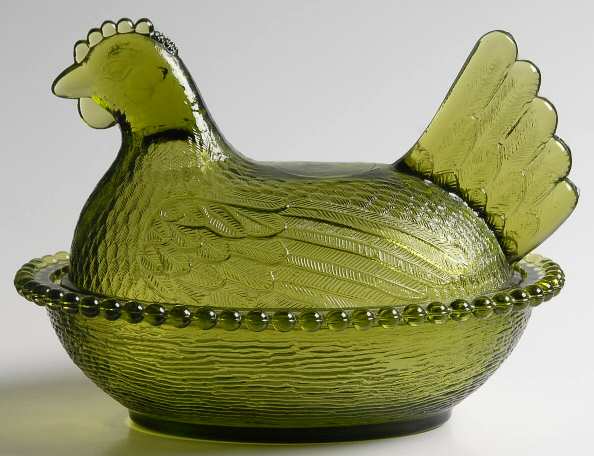 Indiana Animals & Figurines Olive Green Hen on Nest