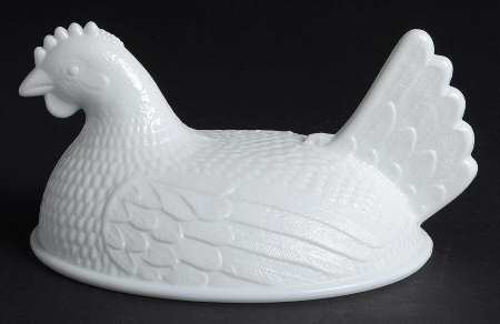 Indiana Animals & Figurines Milk Glass Hen on Nest-Lid Only