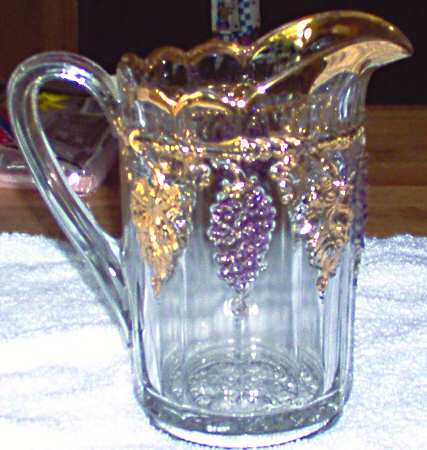 Late Panelled Grape Purple Gold Creamer