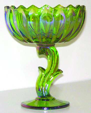 Lotus Blossom Green Carnival by Indiana Glass