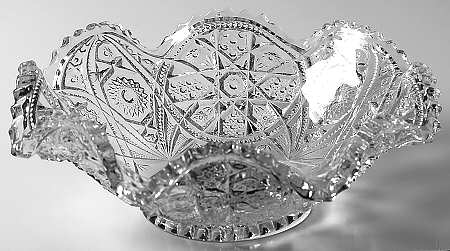 Wheels Clear Crimped Bowl