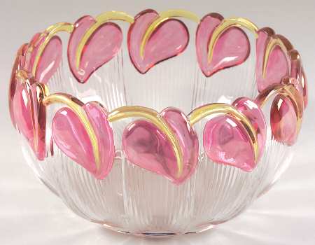 1009 Ruby and Yellow Flash Punch Bowl