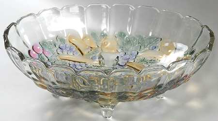 Garland Flashed Purple Grapes Large Fruit Bowl