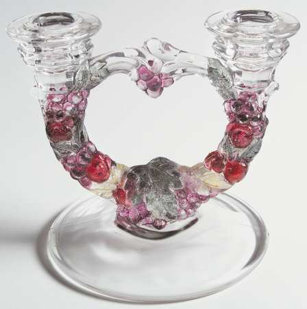 Garland Flashed Purple Grapes Double Light Candlestick