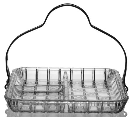 267 7" Square 3 Part Relish & Attached Metal Handle