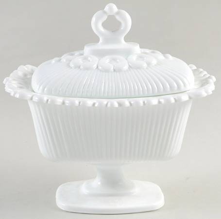 LACE EDGE MILK GLASS by Indiana Glass