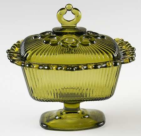 Lace Edge Olive Green by Indiana Glass